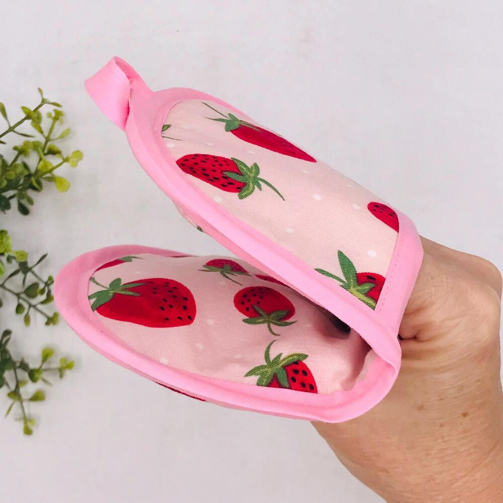 Finger Hotpad: Potholder, Strawberry Pink Red Hotpad